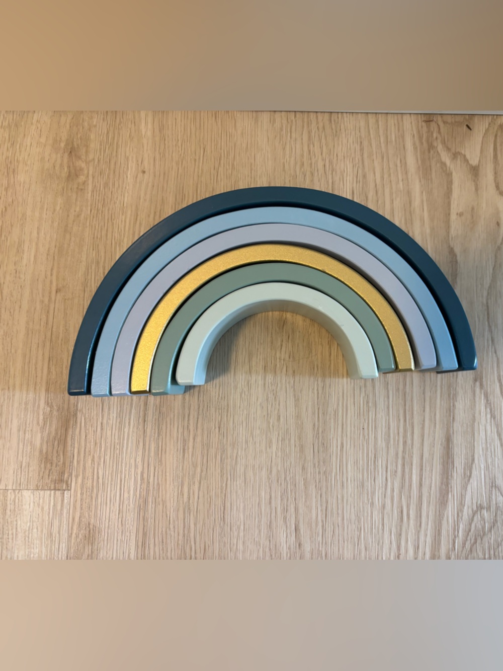 Montessori rainbow stacker wooden toy